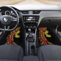 Hawaiian Manta Ray and Hammerhead Shark Tribal Tattoo Car Mats with Polynesian Tribal Pattern Kanaka Maoli Flag Color LT03 Set 2pcs - Front Multicolor - Polynesian Pride