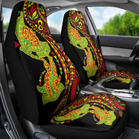 Hawaiian Manta Ray and Hammerhead Shark Tribal Tattoo Car Seat Cover with Polynesian Tribal Pattern Kanaka Maoli Flag Color LT03 - Polynesian Pride