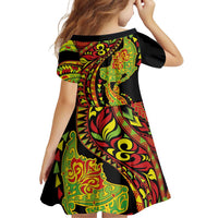 Hawaiian Manta Ray and Hammerhead Shark Tribal Tattoo Family Matching Puletasi and Hawaiian Shirt with Polynesian Tribal Pattern Kanaka Maoli Flag Color LT03 - Polynesian Pride