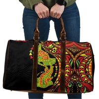 Hawaiian Manta Ray and Hammerhead Shark Tribal Tattoo Travel Bag with Polynesian Tribal Pattern Kanaka Maoli Flag Color LT03 Multicolor - Polynesian Pride