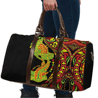 Hawaiian Manta Ray and Hammerhead Shark Tribal Tattoo Travel Bag with Polynesian Tribal Pattern Kanaka Maoli Flag Color LT03 - Polynesian Pride
