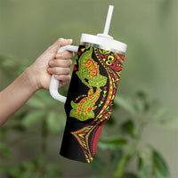 Hawaiian Manta Ray and Hammerhead Shark Tribal Tattoo Tumbler With Handle with Polynesian Tribal Pattern Kanaka Maoli Flag Color LT03 - Polynesian Pride