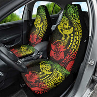 Hawaiian Manta Ray and Hammerhead Shark Tribal Tattoo Car Seat Cover with Polynesian Tribal Pattern Reggae Style