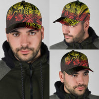 Hawaiian Manta Ray and Hammerhead Shark Tribal Tattoo Classic Cap with Polynesian Tribal Pattern Reggae Style