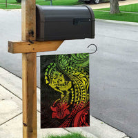 Hawaiian Manta Ray and Hammerhead Shark Tribal Tattoo Garden Flag with Polynesian Tribal Pattern Reggae Style