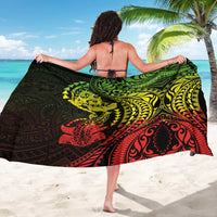 Hawaiian Manta Ray and Hammerhead Shark Tribal Tattoo Sarong with Polynesian Tribal Pattern Reggae Style