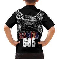 Super Samoa-Six Eight Five to The World Family Matching Off Shoulder Maxi Dress and Hawaiian Shirt Traditional Samoan Tattoo Black Color LT03 - Polynesian Pride