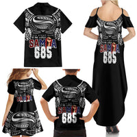 Super Samoa-Six Eight Five to The World Family Matching Summer Maxi Dress and Hawaiian Shirt Traditional Samoan Tattoo Black Color LT03 - Polynesian Pride