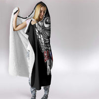 Super Samoa-Six Eight Five to The World Hooded Blanket Traditional Samoan Tattoo Black Color