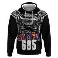 Super Samoa-Six Eight Five to The World Hoodie Traditional Samoan Tattoo Black Color