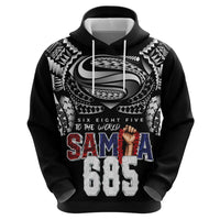 Super Samoa-Six Eight Five to The World Hoodie Traditional Samoan Tattoo Black Color