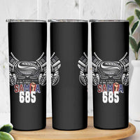 Super Samoa-Six Eight Five to The World Skinny Tumbler Traditional Samoan Tattoo Black Color