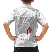 Super Samoa-Six Eight Five to The World Family Matching Tank Maxi Dress and Hawaiian Shirt Traditional Samoan Tattoo All White LT03 - Polynesian Pride
