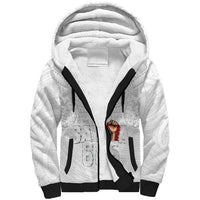 Super Samoa-Six Eight Five to The World Sherpa Hoodie Traditional Samoan Tattoo All White