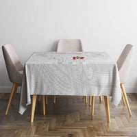 Super Samoa-Six Eight Five to The World Tablecloth Traditional Samoan Tattoo All White