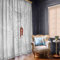 Super Samoa-Six Eight Five to The World Window Curtain Traditional Samoan Tattoo All White