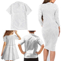 Lotu Tamaiti Samoan Art Tattoo Polynesian Pattern Family Matching Long Sleeve Bodycon Dress and Hawaiian Shirt LT03 - Polynesian Pride