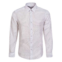 Lotu Tamaiti Samoan Art Tattoo Polynesian Pattern Family Matching Long Sleeve Bodycon Dress and Hawaiian Shirt LT03 Dad's Shirt - Long Sleeve White - Polynesian Pride
