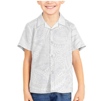 Lotu Tamaiti Samoan Art Tattoo Polynesian Pattern Family Matching Mermaid Dress and Hawaiian Shirt LT03 Son's Shirt White - Polynesian Pride