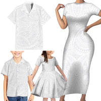 Lotu Tamaiti Samoan Art Tattoo Polynesian Pattern Family Matching Short Sleeve Bodycon Dress and Hawaiian Shirt LT03 - Polynesian Pride