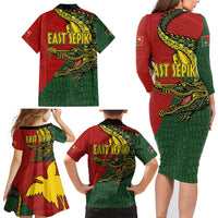 Sepik River Crocodile & Arts Festival Melanesian Pattern Family Matching Long Sleeve Bodycon Dress and Hawaiian Shirt LT03 - Polynesian Pride