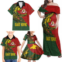 Sepik River Crocodile & Arts Festival Melanesian Pattern Family Matching Off Shoulder Maxi Dress and Hawaiian Shirt LT03 - Polynesian Pride