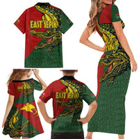 Sepik River Crocodile & Arts Festival Melanesian Pattern Family Matching Short Sleeve Bodycon Dress and Hawaiian Shirt LT03 - Polynesian Pride