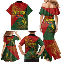 Sepik River Crocodile & Arts Festival Family Matching Mermaid Dress and Hawaiian Shirt Bird-of-paradise Melanesian Tattoo LT03 - Polynesian Pride