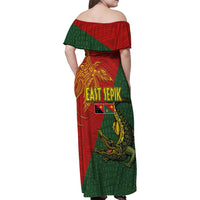 Sepik River Crocodile & Arts Festival Family Matching Off Shoulder Maxi Dress and Hawaiian Shirt Bird-of-paradise Melanesian Tattoo LT03 - Polynesian Pride