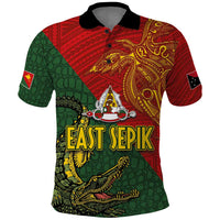 Sepik River Crocodile & Arts Festival Polo Shirt Bird-of-paradise Melanesian Tattoo LT03 Red - Polynesian Pride