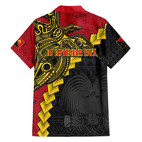 Papua New Guinea Independence Day Family Matching Off Shoulder Short Dress and Hawaiian Shirt Bird-of-paradise Melanesian Tattoo LT03 - Polynesian Pride