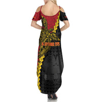 Papua New Guinea Independence Day Family Matching Summer Maxi Dress and Hawaiian Shirt Bird-of-paradise Melanesian Tattoo LT03 - Polynesian Pride