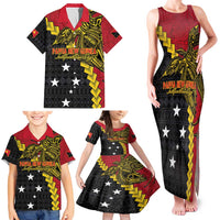Papua New Guinea Independence Day Family Matching Tank Maxi Dress and Hawaiian Shirt Bird-of-paradise Melanesian Tattoo LT03 - Polynesian Pride