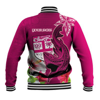 Custom Polynesian Fiji Baseball Jacket Shark and Hibiscus Tapa Pattern Purple Version LT03 - Polynesian Pride