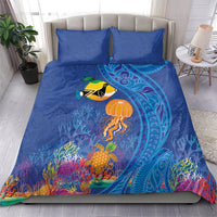 Hawaiian Funny Fruits Sea Animals Bedding Set Mango Reef Triggerfish and Pineapple Turtle and Mandarin Jellyfish LT03 - Polynesian Pride