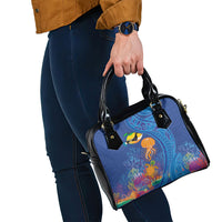 Hawaiian Funny Fruits Sea Animals Shoulder Handbag Mango Reef Triggerfish and Pineapple Turtle and Mandarin Jellyfish LT03 - Polynesian Pride