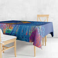 Hawaiian Funny Fruits Sea Animals Tablecloth Mango Reef Triggerfish and Pineapple Turtle and Mandarin Jellyfish