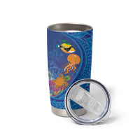 Hawaiian Funny Fruits Sea Animals Tumbler Cup Mango Reef Triggerfish and Pineapple Turtle and Mandarin Jellyfish LT03 - Polynesian Pride