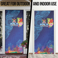 Fiji Day Door Cover Coral Reef with Tapa Motifs and Hibiscus Ocean Vibe LT03 - Polynesian Pride