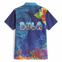 Fiji Day Hawaiian Shirt Coral Reef with Tapa Motifs and Hibiscus Ocean Vibe LT03 - Polynesian Pride