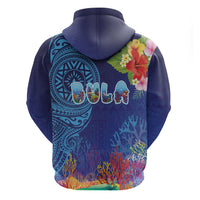 Fiji Day Hoodie Coral Reef with Tapa Motifs and Hibiscus Ocean Vibe LT03 - Polynesian Pride