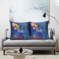Fiji Day Pillow Cover Coral Reef with Tapa Motifs and Hibiscus Ocean Vibe LT03 - Polynesian Pride