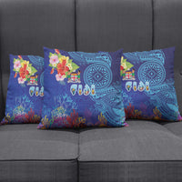 Fiji Day Pillow Cover Coral Reef with Tapa Motifs and Hibiscus Ocean Vibe LT03 - Polynesian Pride