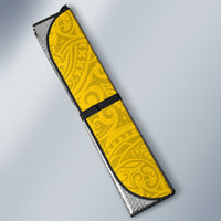 Malampa Fiji Day Auto Sun Shade Tapa and Melanesian Patterns with Coat of Arms LT03 - Polynesian Pride