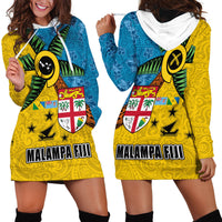 Malampa Fiji Day Hoodie Dress Tapa and Melanesian Patterns with Coat of Arms LT03 - Polynesian Pride