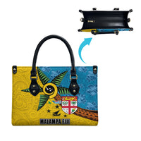 Malampa Fiji Day Leather Bag Tapa and Melanesian Patterns with Coat of Arms LT03 - Polynesian Pride