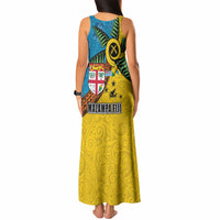 Malampa Fiji Day Tank Maxi Dress Tapa and Melanesian Patterns with Coat of Arms LT03 - Polynesian Pride