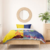 Malampa Fiji Day Bedding Set Volcano and Coral Reef with Culture Patterns Split Style LT03 - Polynesian Pride