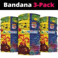 Malampa Fiji Day Neck Gaiter Volcano and Coral Reef with Culture Patterns Split Style LT03 package One Size: 25*50cm Multicolor - Polynesian Pride