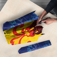 Malampa Fiji Day Umbrella Volcano and Coral Reef with Culture Patterns Split Style LT03 - Polynesian Pride